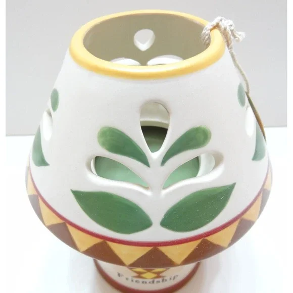 Jim Shore Heartwood Creek Candle W‎ Shade Flower Basket Spring Summer 114909 NEW - Picture 3 of 5